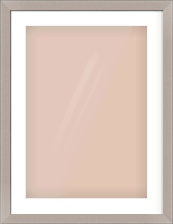 Brushed Silver & Black Sided Flat Frame for 420 × 594mm artwork, with Smooth White Single Mount