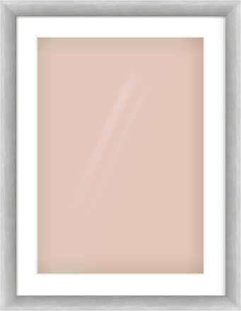 Silver Cushion Frame for 420 × 594mm artwork, with Smooth White Single Mount