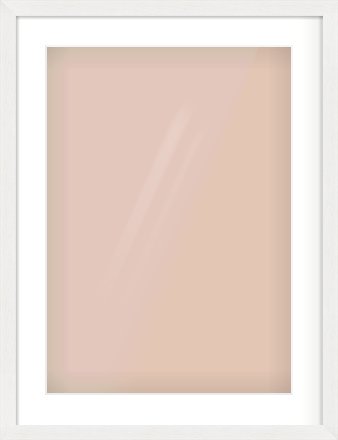 White Stain Flat Frame for 420 × 594mm artwork, with Smooth White Single Mount