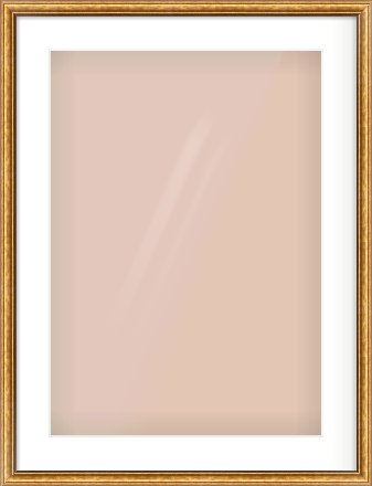 Gold Cushion Frame for 420 × 594mm artwork, with Smooth White Single Mount