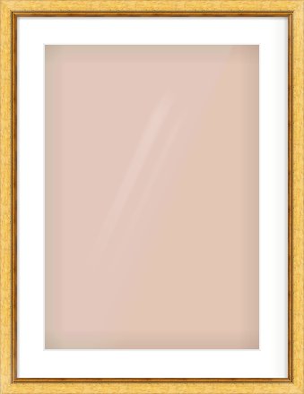 Gold Leaf Flat Frame for 420 × 594mm artwork, with Smooth White Single Mount