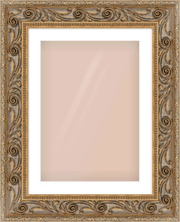 Gold Spoon Frame for 420 × 594mm artwork, with Smooth White Single Mount