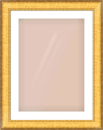 Gold Flat Frame for 420 × 594mm artwork, with Smooth White Single Mount