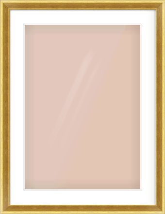 Gold Cushion Frame for 420 × 594mm artwork, with Smooth White Single Mount
