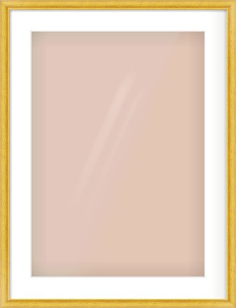 Gold Cushion Frame for 420 × 594mm artwork, with Smooth White Single Mount