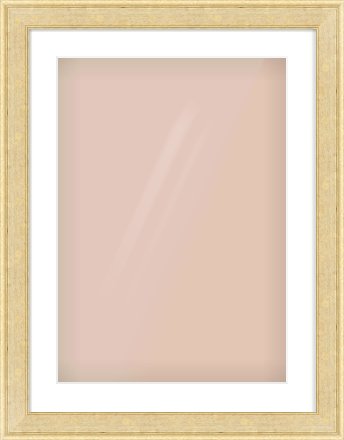Gold Flat Frame for 420 × 594mm artwork, with Smooth White Single Mount