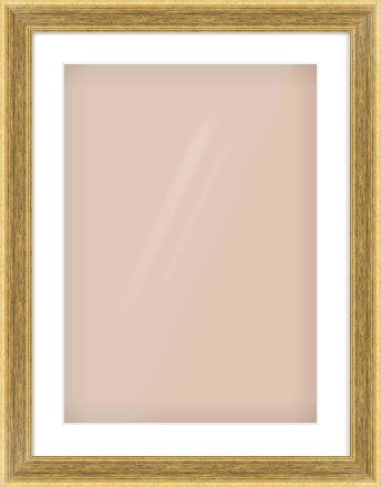 Gold Flat Frame for 420 × 594mm artwork, with Smooth White Single Mount