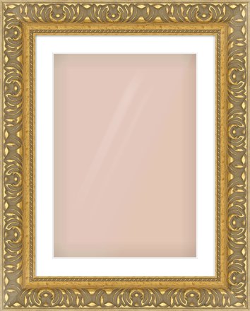 Gold Reverse Frame for 420 × 594mm artwork, with Smooth White Single Mount