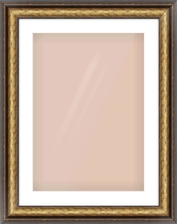Gold Spoon Frame for 420 × 594mm artwork, with Smooth White Single Mount