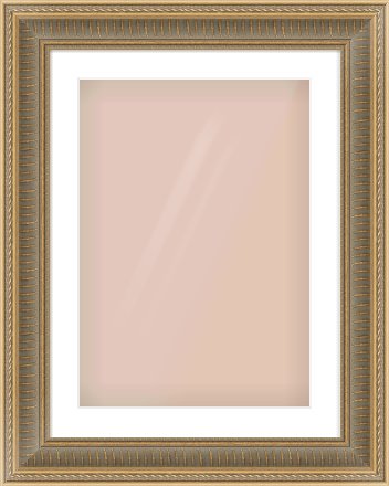 Gold Spoon Frame for 420 × 594mm artwork, with Smooth White Single Mount