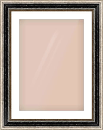 Black & Champagne Silver Spoon Frame for 420 × 594mm artwork, with Smooth White Single Mount