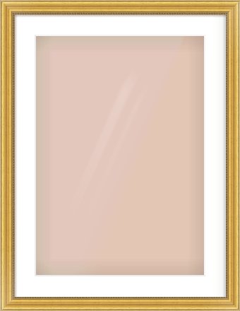 Gold Spoon Frame for 420 × 594mm artwork, with Smooth White Single Mount