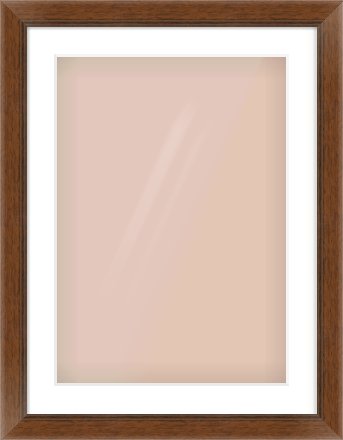 Brown Flat Frame for 420 × 594mm artwork, with Smooth White Single Mount