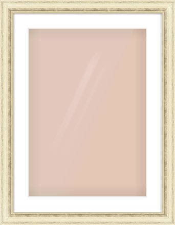 Ivory Distressed Frame for 420 × 594mm artwork, with Smooth White Single Mount