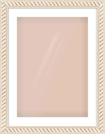 Off White & Gold Dome Frame for 420 × 594mm artwork, with Smooth White Single Mount