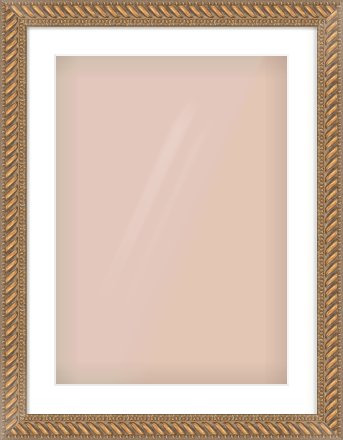Gold Rope Frame for 420 × 594mm artwork, with Smooth White Single Mount