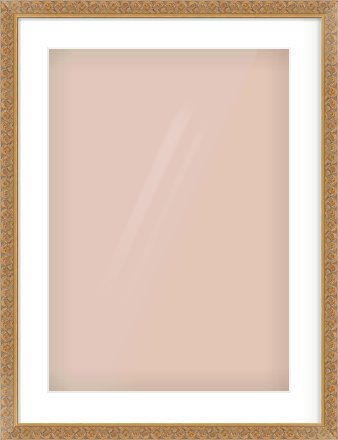 Gold Scoop Frame for 420 × 594mm artwork, with Smooth White Single Mount