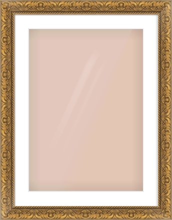 Gold Scoop Frame for 420 × 594mm artwork, with Smooth White Single Mount