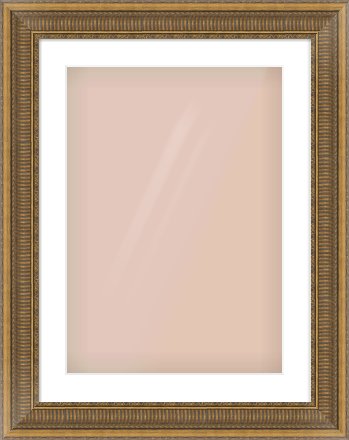 Gold Scoop Frame for 420 × 594mm artwork, with Smooth White Single Mount