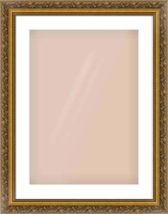Gold Scoop Frame for 420 × 594mm artwork, with Smooth White Single Mount