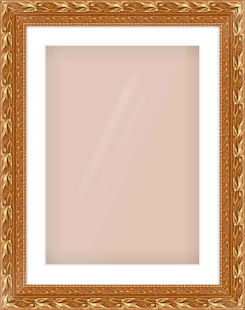Gold Spoon Frame for 420 × 594mm artwork, with Smooth White Single Mount