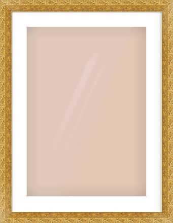 Gold Spoon Frame for 420 × 594mm artwork, with Smooth White Single Mount