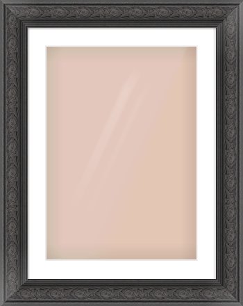 Black Spoon Frame for 420 × 594mm artwork, with Smooth White Single Mount