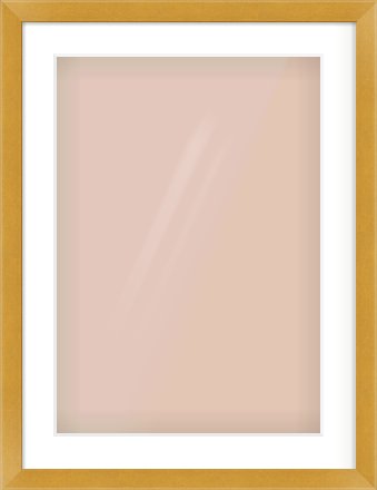 Gold Flat Frame for 420 × 594mm artwork, with Smooth White Single Mount