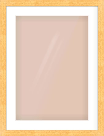 Oak Effect Flat Frame for 420 × 594mm artwork, with Smooth White Single Mount