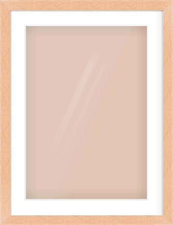 Oak Effect Flat Frame for 420 × 594mm artwork, with Smooth White Single Mount