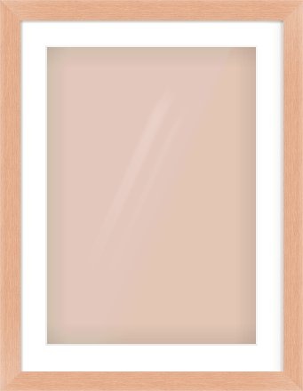 Oak Effect Flat Frame for 420 × 594mm artwork, with Smooth White Single Mount