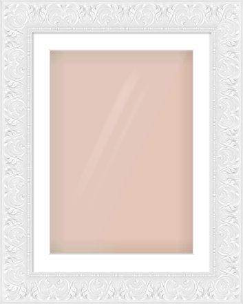 White Scoop Frame for 420 × 594mm artwork, with Smooth White Single Mount