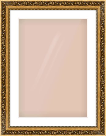 Gold Spoon Frame for 420 × 594mm artwork, with Smooth White Single Mount