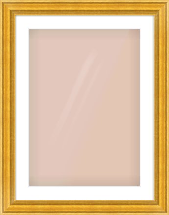 Gold Spoon Frame for 420 × 594mm artwork, with Smooth White Single Mount