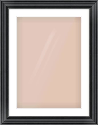 Black Spoon Frame for 420 × 594mm artwork, with Smooth White Single Mount