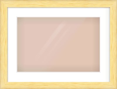 Natural Wood Cushion Frame for 45 × 30cm artwork, with Smooth White Single Mount