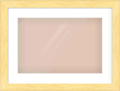 Natural Wood Stepped Flat Frame for 45 × 30cm artwork, with Smooth White Single Mount
