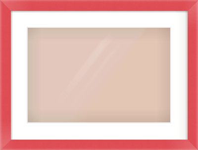 Red Paint Flat Frame for 45 × 30cm artwork, with Smooth White Single Mount