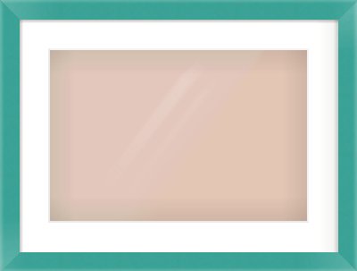 Green Paint Flat Frame for 45 × 30cm artwork, with Smooth White Single Mount