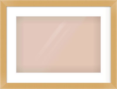 Matte Gold Flat Frame for 45 × 30cm artwork, with Smooth White Single Mount