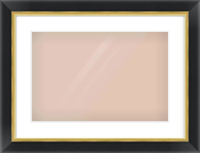 Black/Gold Reverse Frame for 45 × 30cm artwork, with Smooth White Single Mount