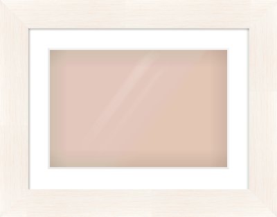 Ivory Driftwood Flat Frame for 45 × 30cm artwork, with Smooth White Single Mount