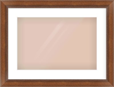 Brown Flat Frame for 45 × 30cm artwork, with Smooth White Single Mount