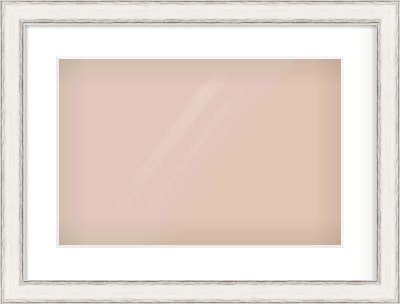 Black/Silver Flat Frame for 45 × 30cm artwork, with Smooth White Single Mount