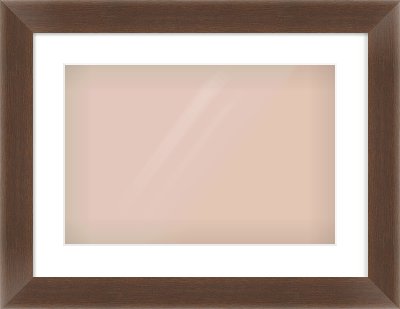 Brown Flat Frame for 45 × 30cm artwork, with Smooth White Single Mount
