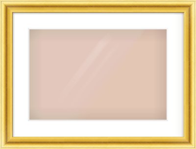 Gold Cushion Frame for 45 × 30cm artwork, with Smooth White Single Mount