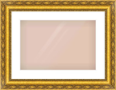 Gold Spoon Frame for 45 × 30cm artwork, with Smooth White Single Mount