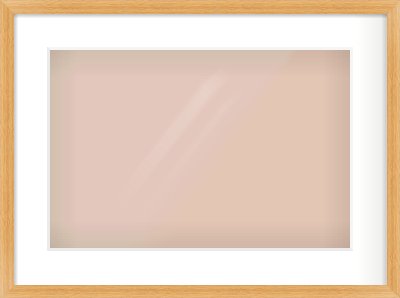 Oak Veneer Flat Frame for 45 × 30cm artwork, with Smooth White Single Mount