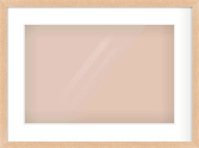 Light Oak Veneer Flat Frame for 45 × 30cm artwork, with Smooth White Single Mount