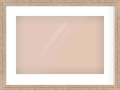 Light Walnut Flat Frame for 45 × 30cm artwork, with Smooth White Single Mount